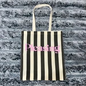 Pleasing Harry Styles LAST ONE 2023 Holiday Pop Up Canvas Tote Bag Black Stripe